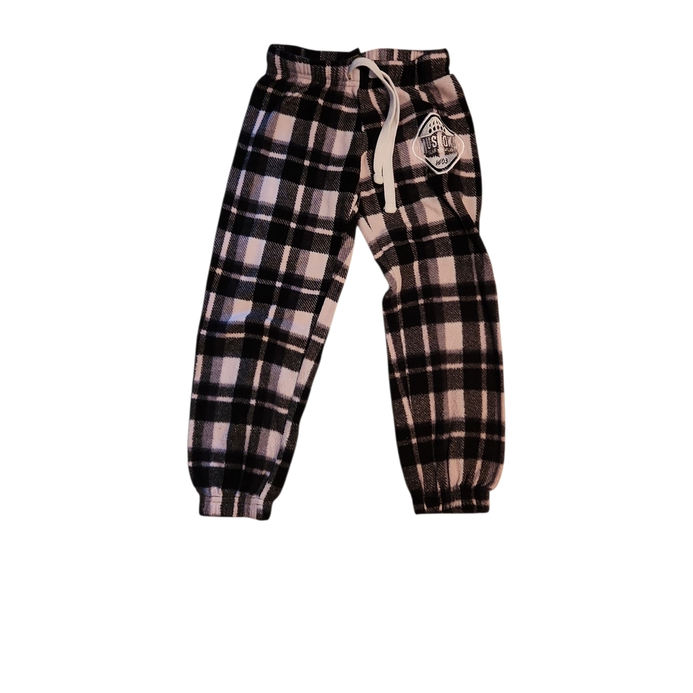 Muskoka XS - Kids Black and Pink Plaid Pajama Bottoms bearwear